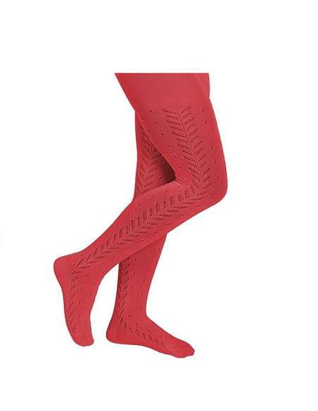 56009 RED BABY TIGHTS FRETWORK  BRAND YSABEL MORA
