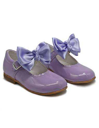 Mary Janes in patent leather Cocoboxi 6270 Lilac with bows