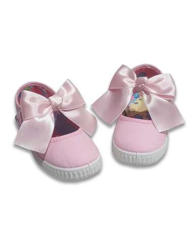 Canvas Mary Jane Angelitos 123 pink with bow