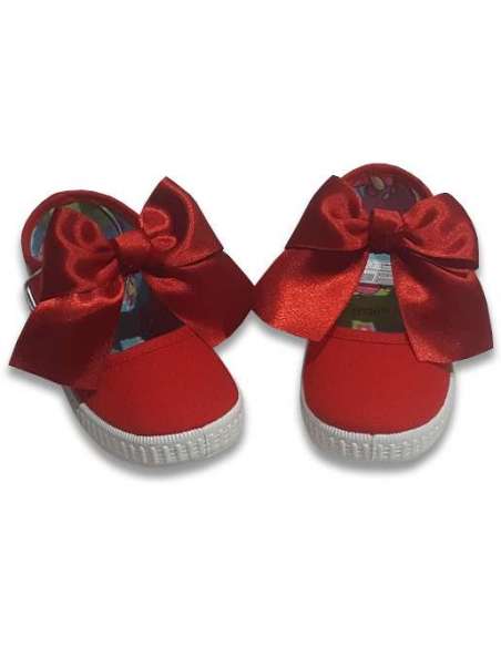 Canvas Mary Jane Javer 62 red with bow