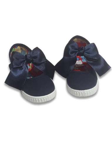Canvas Mary Jane Angelitos 123 navy with bow