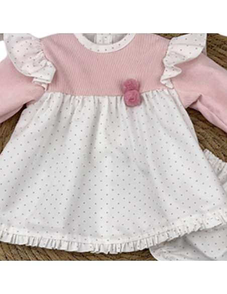 323402 VESTIDO  CON BRAGUITA  Y CAPOTA MARCA BABYFERR