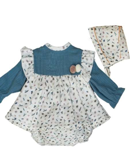 323423 VESTIDO  CON BRAGUITA  Y CAPOTA MARCA BABYFERR