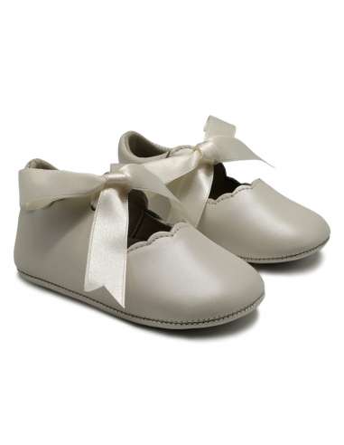 Pram shoes Mary Janes with bows 3604 Beig