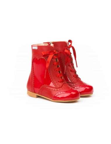 AngelitoS Boots in Leather and patent 1000 red