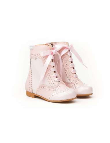 AngelitoS Boots in Leather and patent 1000 pink