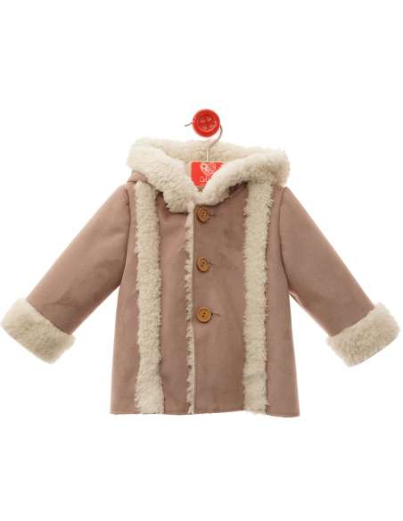 3994DS CAMEL BOY COAT WITH HOOD BRAND DEL SUR