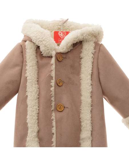 3994DS CAMEL BOY COAT WITH HOOD BRAND DEL SUR