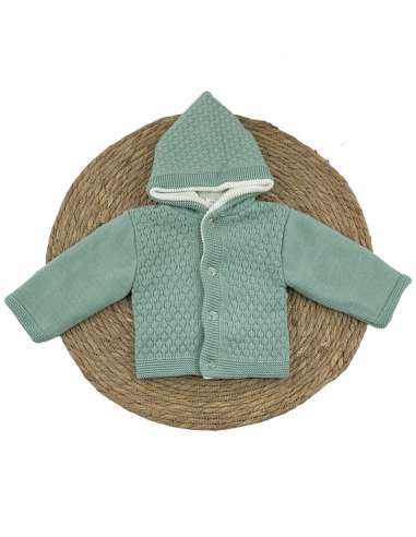 4100310 GREEN WINTER HOODED JACKET FOR BABY BRAND ALMA