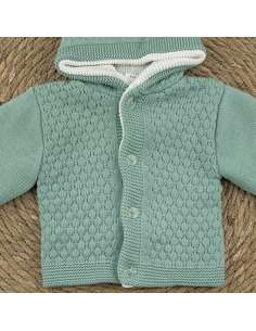 4100310 VERDE ABRIGO BEBE INVIERNO CON CAPUCHA MARCA ALMA 2