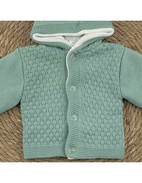 4100310 GREEN WINTER HOODED JACKET FOR BABY BRAND ALMA