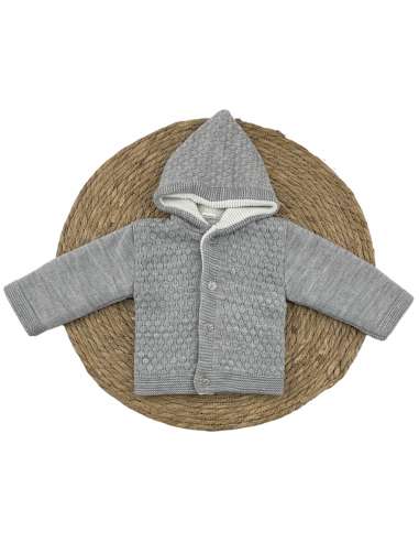4100310 GREY WINTER HOODED JACKET FOR BABY BRAND ALMA