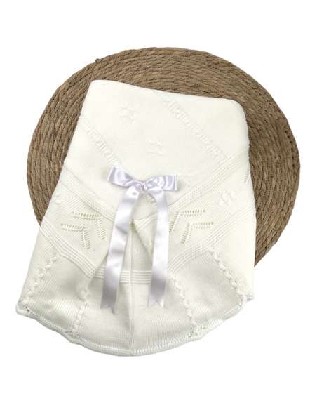 1102955 white Baby Shawl BRAND ALMA