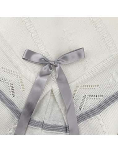 1102955 white and grey Baby Shawl BRAND ALMA