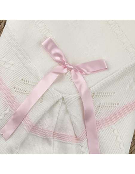 1102955 white and pink Baby Shawl BRAND ALMA