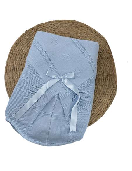 1102955 sky blue Baby Shawl BRAND ALMA
