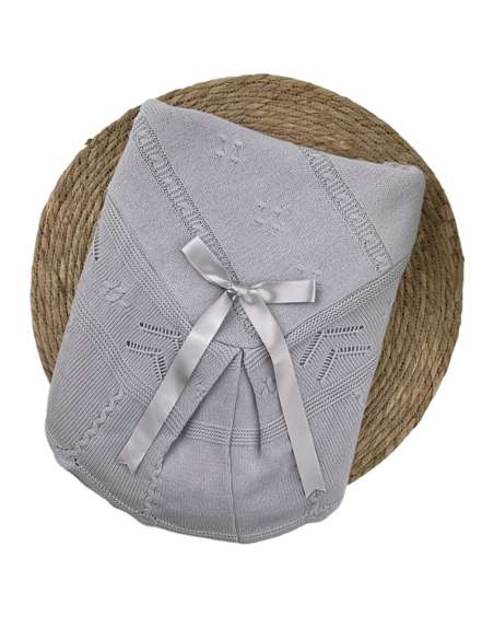 1102955 grey Baby Shawl BRAND ALMA