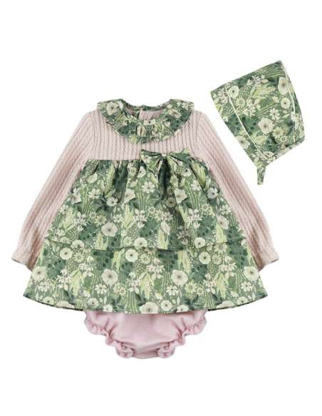 323437 VESTIDO  CON BRAGUITA  Y CAPOTA MARCA BABYFERR