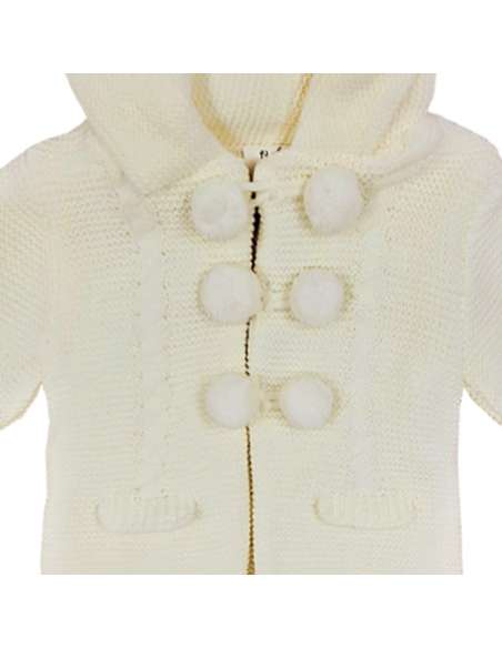550.2 CRUDO ABRIGO DE PUNTO CON CAPUCHA MARCA BABY FASHION