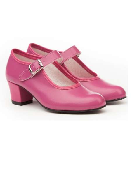 Zapato Flamenca Hebilla AngelitoS 302 Fuxia
