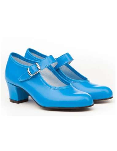 Zapato Flamenca Hebilla AngelitoS 302 Azulón