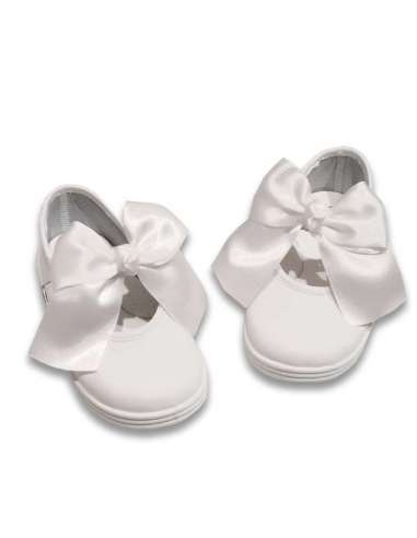 Mary Jane Leather Javer with bow 161 white