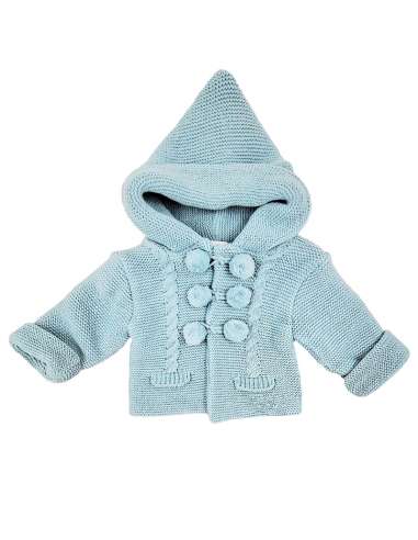 550.2 GREEN KNITTED COAT WITH HOOD BRAND BABY FASHION