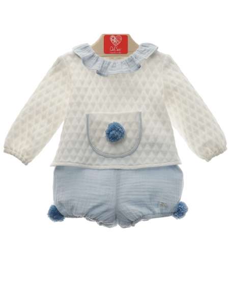 1031DS CELESTE CONJUNTO BABY  MARCA DEL SUR