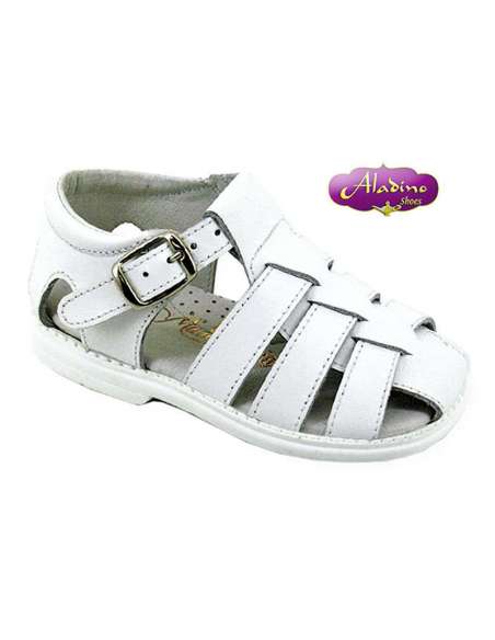 SANDALIA DE NIÑO EN PIEL ALADINO 2193 BLANCO