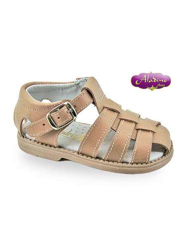BOYS SANDALS IN LEATHER ALADINO 2193 CAMEL