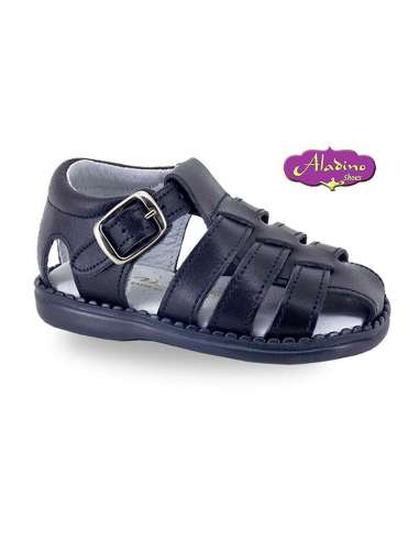 BOYS SANDALS IN LEATHER ALADINO 2193 NAVY