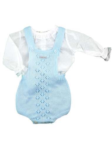 60212 BLUE KNITTED OVERALLS WITH SHIRT  BRAND VISI