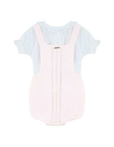 80112 PINK GIRL ROMPER WITH SHIRT BRAND VISI