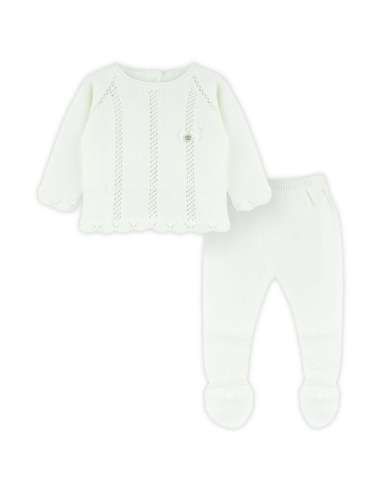 81000 WHITE WOOL BABY SET  TWO PIECES BRAND VISI