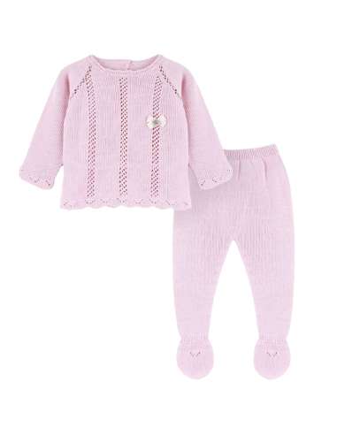 81000 ROSA PALO  WOOL BABY SET  TWO PIECES BRAND VISI