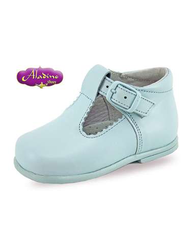 T-BAR IN LEATHER ALADINO 7108 SKY BLUE