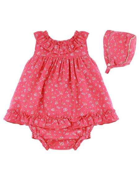 24134 GIRLS DRESS WITH BONNET  BRAND BABYFERR