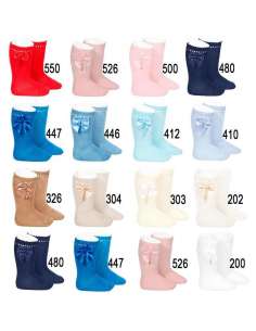 PERLE KNEE HIGH SOCKS WITH BOW CONDOR 25512 2