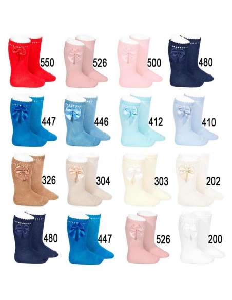 PERLE KNEE HIGH SOCKS WITH BOW CONDOR 25512