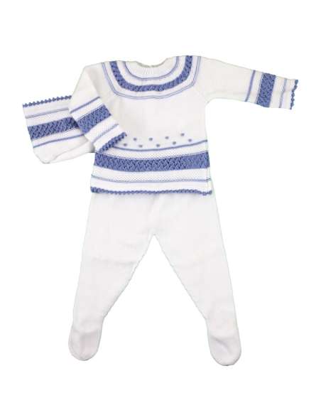 22030DF WHITE/VAQUERO  WOOL SET 100% COTTON BRAND DULCE DE FRESA