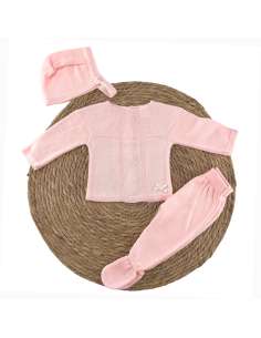 6007 ROSA CONJUNTO LANA TRES PIEZAS MARCA PELOTTAS