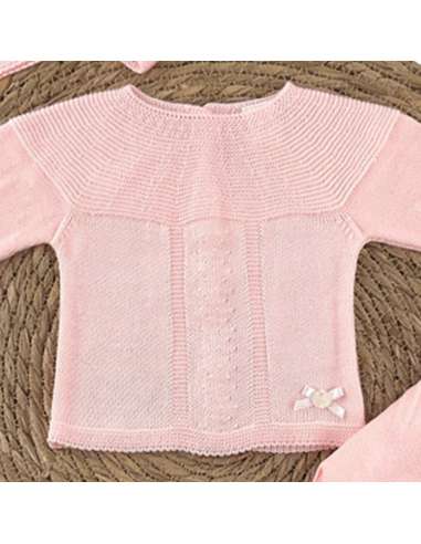 6007 ROSA CONJUNTO LANA TRES PIEZAS MARCA PELOTTAS