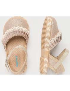 ESPADRILLES CANVAS WITH RUFFLE ANGELITOS 951 GOLD 2
