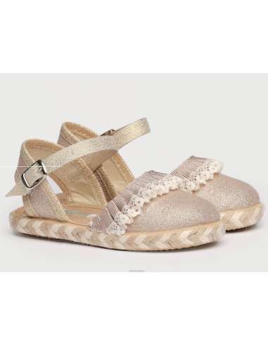 ESPADRILLES CANVAS WITH RUFFLE ANGELITOS 951 GOLD