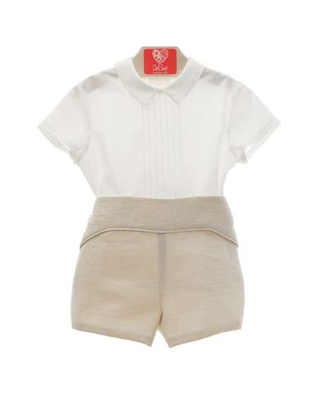 10282DS BEIGE CONJUNTO NIÑO MARCA DEL SUR