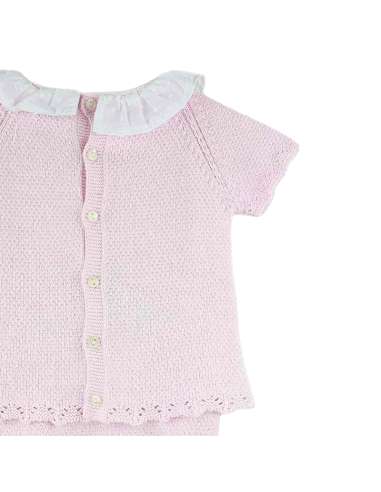 25109DF PINK KNIT BABY SET 100% COTTON BRAND...