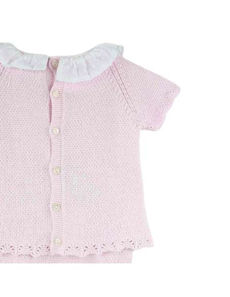 25109DF ROSA BEBE CONJUNTO PUNTO 100% ALGODON MARCA  DULCE DE FRESA