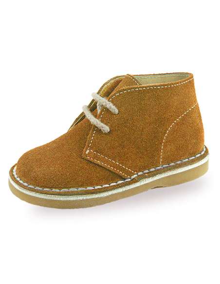 BOTA DE NIÑO SERRAJE CON LAZOS 014 CUERO
