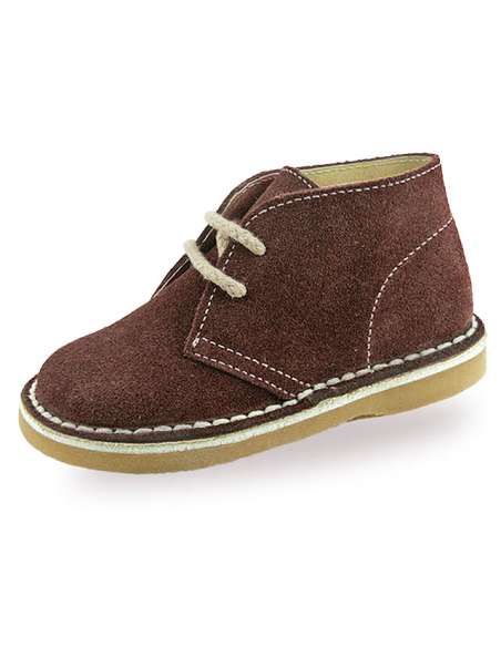 BOTA DE NIÑO SERRAJE CON LAZOS 014 CHOCOLATE