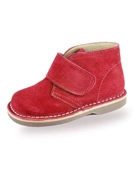 BOTA DE NIÑO SERRAJE CON VELCRO 014V ROJO